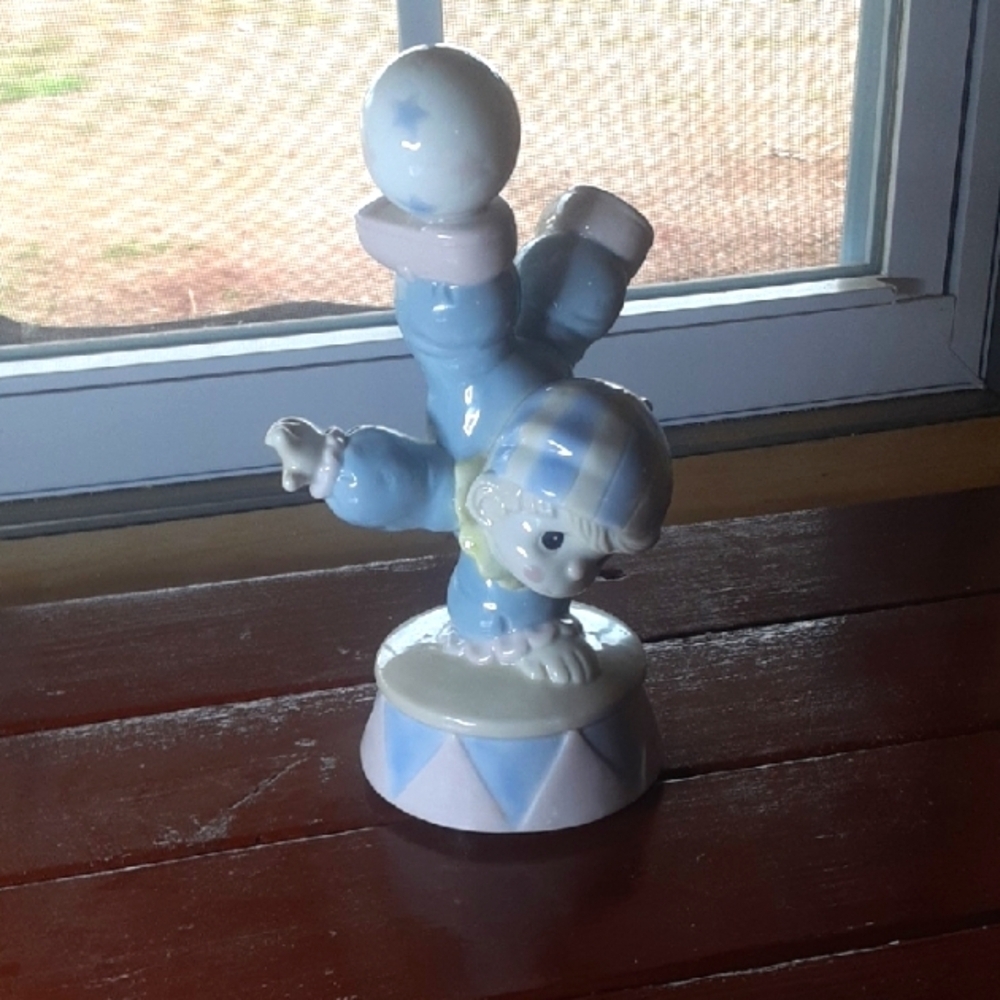 Blue and White Clown Figurine